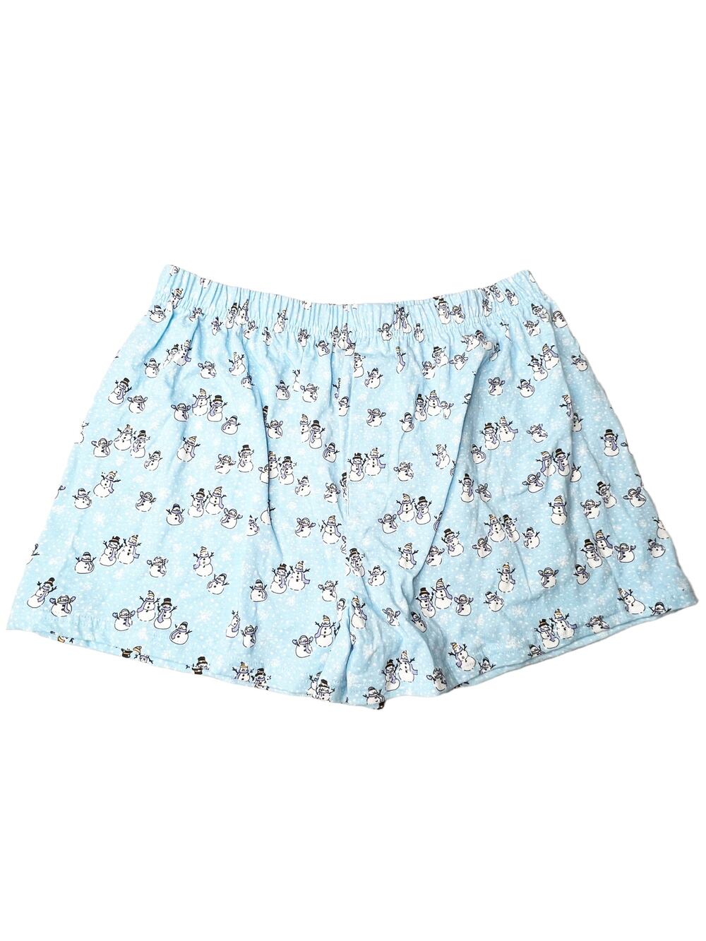 Holiday Snowman Christmas Winter Boxer Shorts Size XL Adult Baby Blue